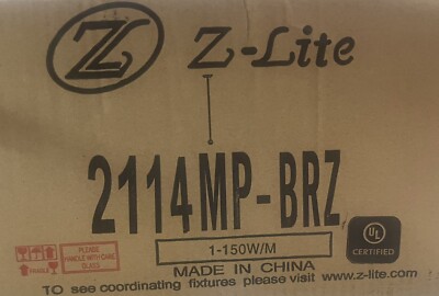 Z-Lite 2114MP-BRZ Cobra Pendant Light Bronze Golden Mottle Glass New