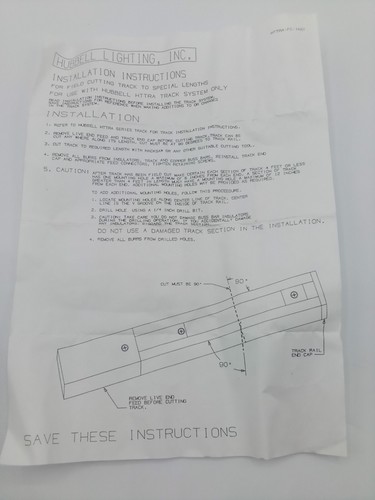 Hubbell ultra series Track 8 Feet Track Lighting Fixture 120 Volt White Finish - Picture 9 of 12