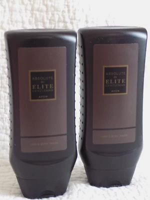 AVON 2 x ELITE GENTLEMAN ABSOLUTE HAIR & BODY WASHES ~ 250ml each * BRAND NEW *