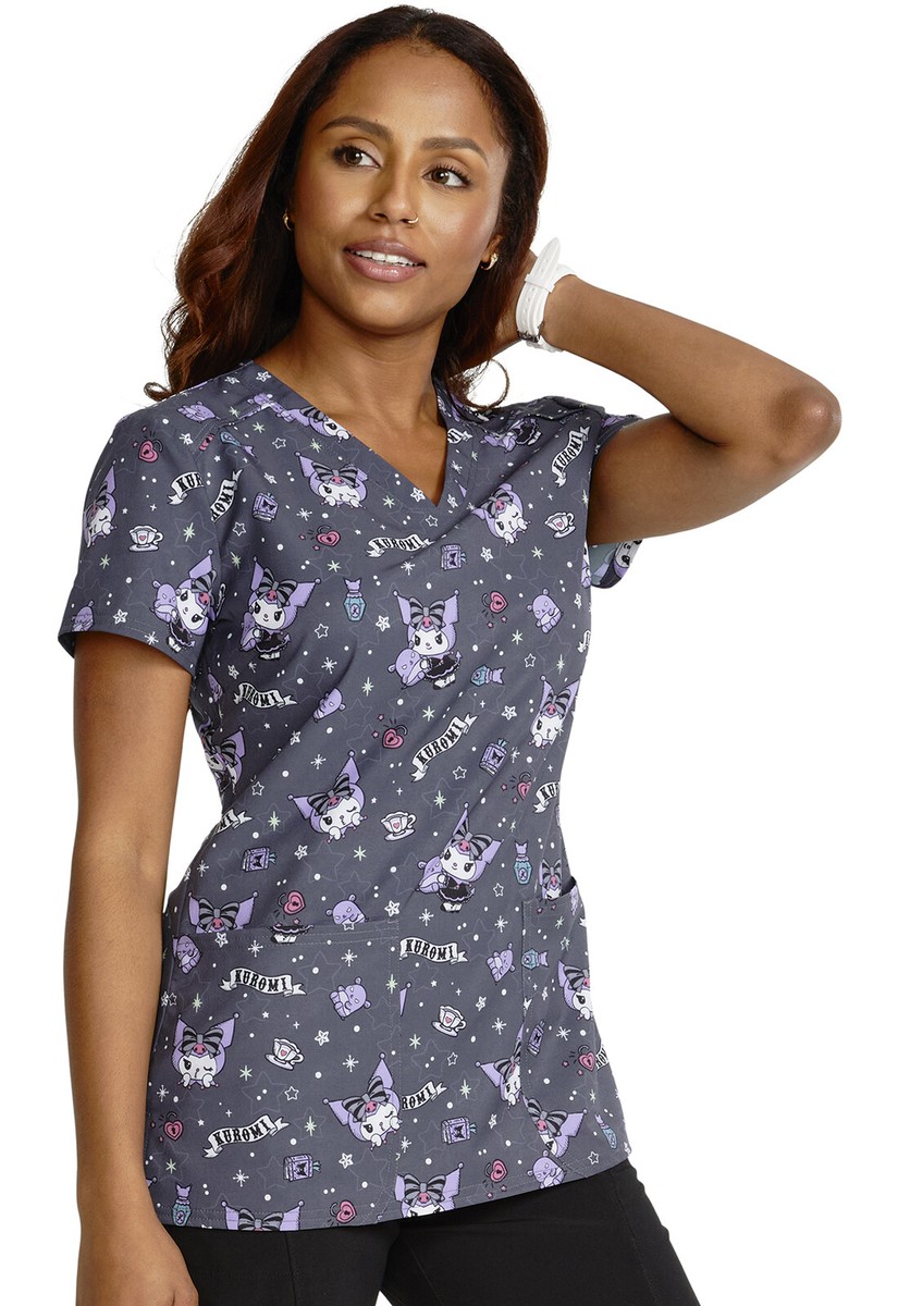 Kuromi Cherokee Scrubs Tooniforms Sanrio V Neck Top TF776 KUFT | eBay