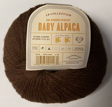 LB Collection Lion Brand 100 Baby Alpaca Rich Brown Skein 50g 146 Yards NEW