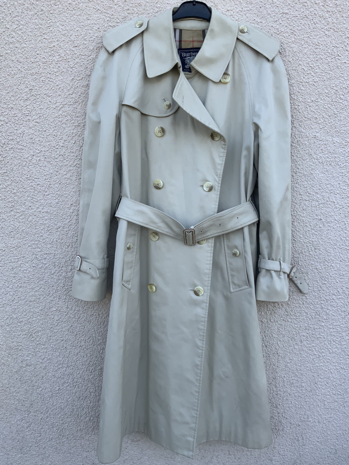 BURBERRYS’ HARRODS VINTAGE 80’s LADIES TRENCH COAT MAC NOVA CHECK 12 14