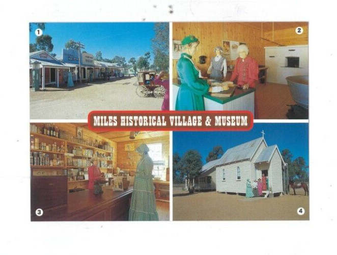 Vintage POSTCARD - MILES HISTORICAL VILLAGE & MUSEUM Queensland