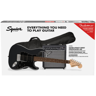 Fender Squier Affinity Series  Stratocaster  HSS Pack   Charcoal Frost Metallic