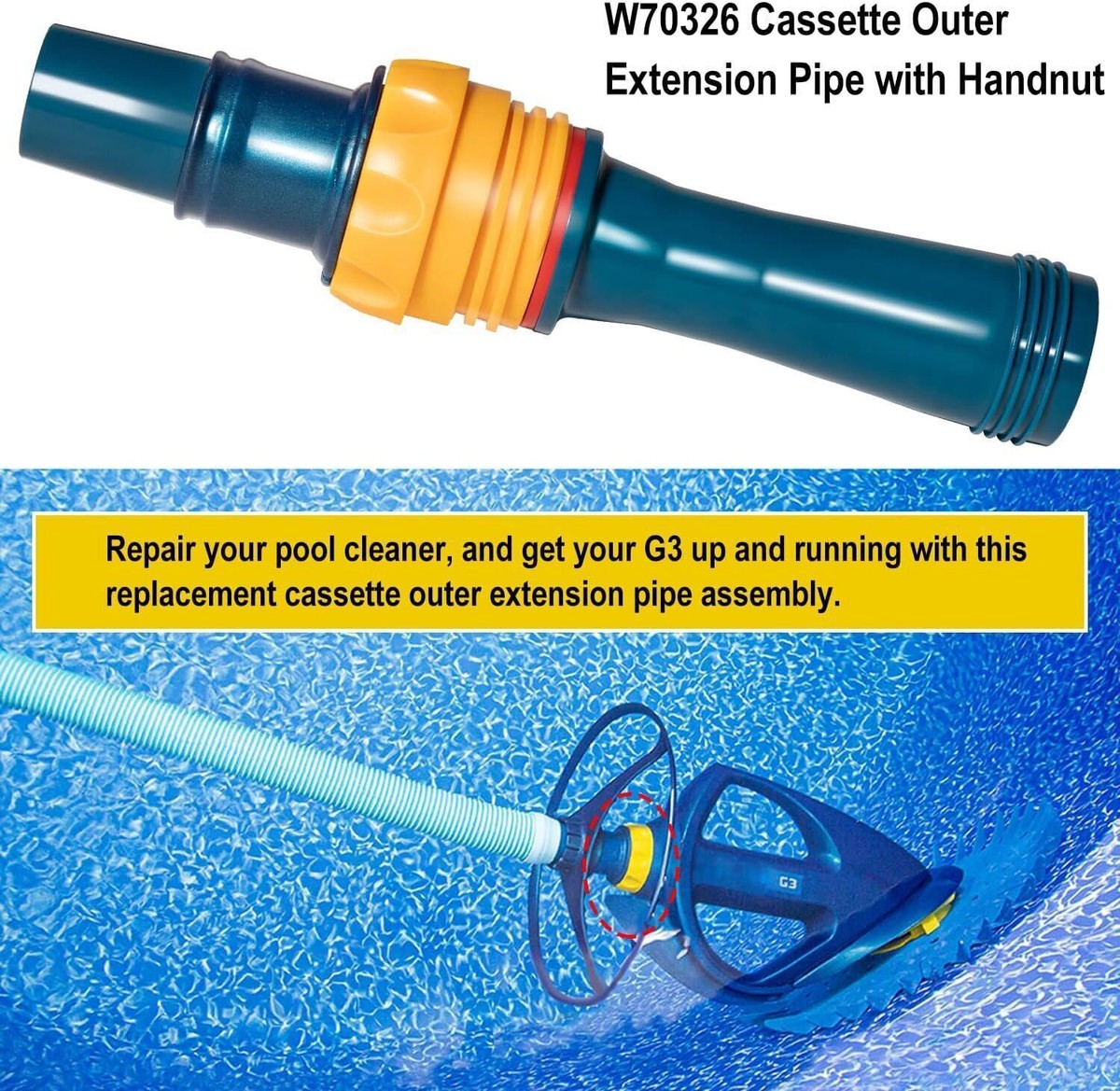 W70326 Cassette Outer Extension Pipe For Zodiac Baracuda G3/G3 Pro