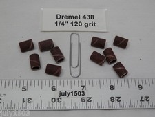 10 NEW Dremel 438 Sanding Drums - 120 Grit - 1/4" Rotary Tool Band Sleeve