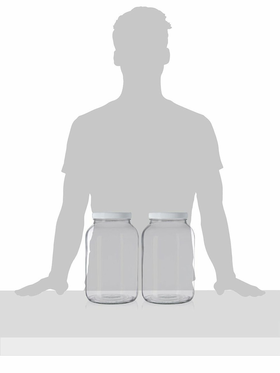1 Gallon Glass Large Mason Jar Set of 3 with Extra Wide