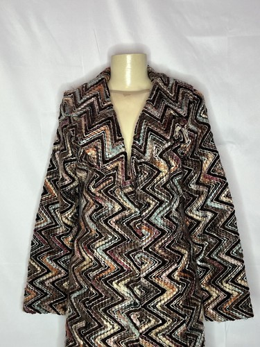 ANIA. A BRAND MULTI COLOR WOVEN COAT WITH SHAWL COLOR SIZE MED - Picture 2 of 3