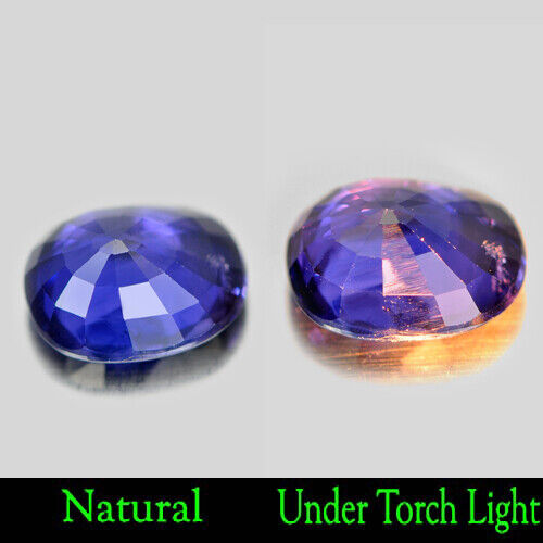 Certified Unheated Color Change Sapphire 1.16 Ct Oval 6.81 x 5.68 Mm Natural Gem - Picture 3 of 4