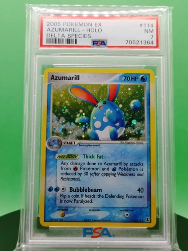 PSA 7 Azumarill 114/113 EX Delta Species Secret Rare Holo 2005 English Pokemon