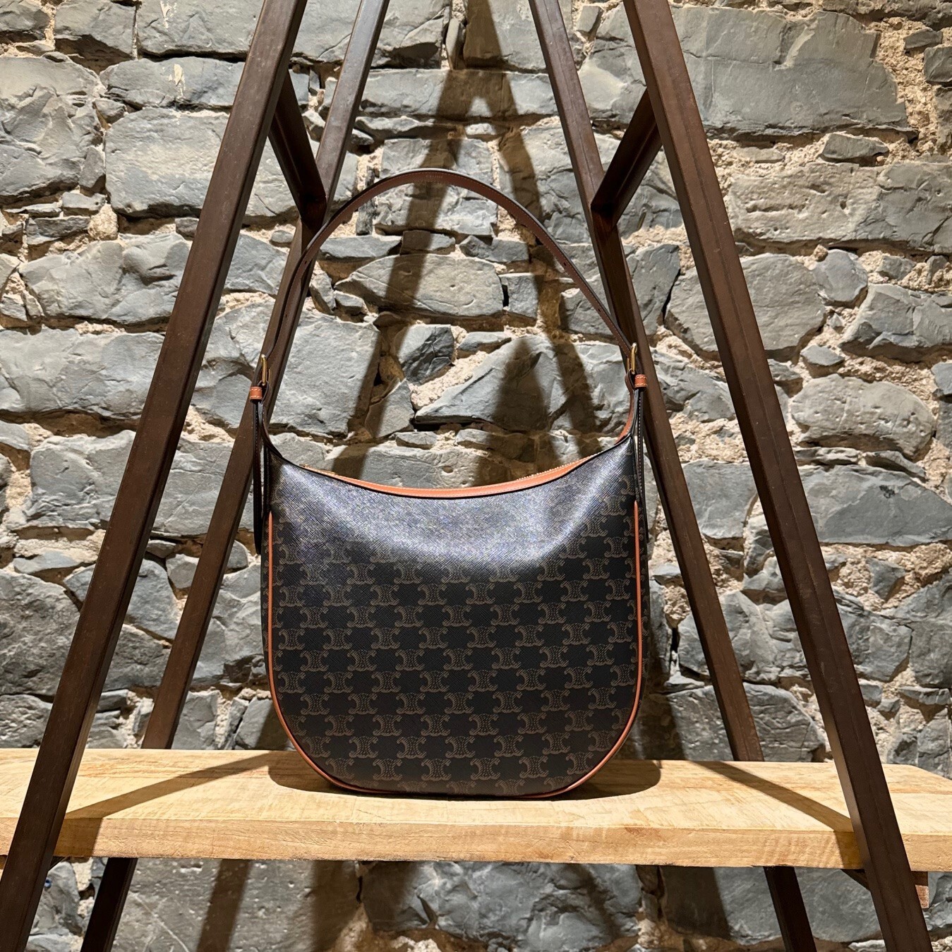 Celine Triomphe Print Medium Heloise Shoulder Bag - image 2