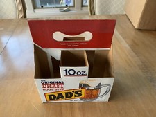 60s 70s Dad's Original Draft Root Beer 10 Oz Soda Bottle Drink 6 Pack Carrier