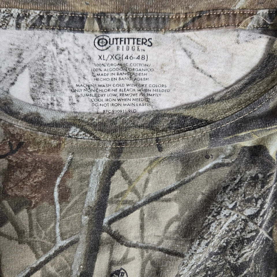 Camisa de manga larga camuflada Outfitters Ridge para hombre XL RealTree 100 % algodón orgánico Foto 3 de 4