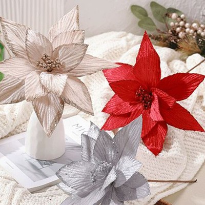 Festlich 30cm Weihnachten Weihnachtsstern Glitzer Blume funkelnd hngendes  Deko | eBay