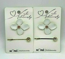 2- Scunci Ali Fedotowsky Bobby Pins 2pc Floral New