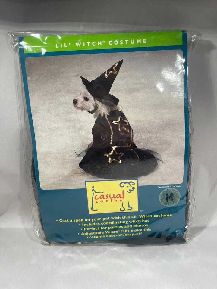 Lindo Disfraz de Perro Bruja Lil por Casual Canino Nuevo Traje de Halloween XS-XL Espeluznante Foto 3 de 4
