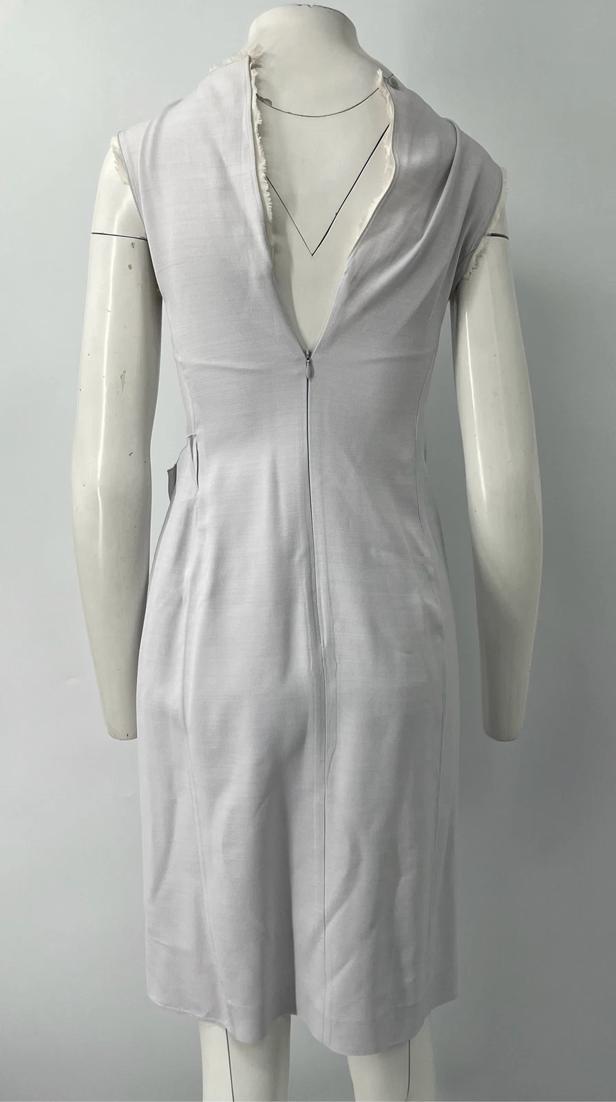 Abito Maison Margiela ALTERATO grigio asimmetrico volant bordo sfilacciato linea A tg 42