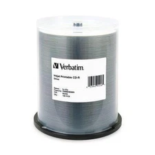 400 (4x100) VERBATIM CD-R CDR 52X  Silver Inkjet Printable 100pk Spindle 95256