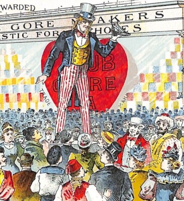 1893 Uncle Sam Edison Automaton Chicago Worlds Fair Hub Gore Shoes CP12-2