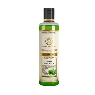 KHADI NATURAL Neem and Aloevera Herbal Hair Cleanser/Shampoo 210 ml