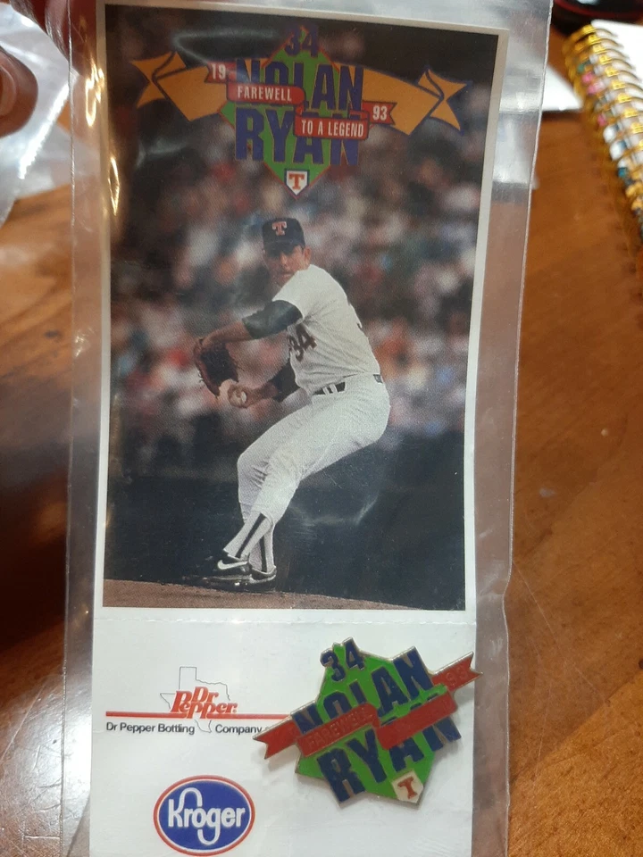 Nolan Ryan 1993 # 34 Farewell to a Legend Pin Series Sponsored by Dr. Pepper cap - Image 2 of 4