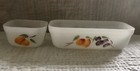 Vintage Fire King Gay Fad Fruit White Loaf Pan & Refrigerator Dish No Lids USA — photo 1