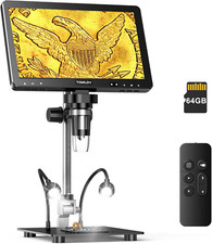TOMLOV DM9 Max 10.1" Digital Microscope 1500X 20MP Coin Magnifier for Error Coin