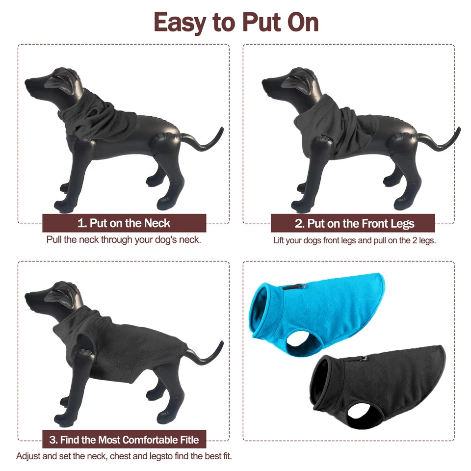 Cálido Chaleco de Vellón para Perros Suéter Ropa de Invierno Chaqueta Pequeño Mediano Mascota Abrigo Ropa Foto 3 de 4