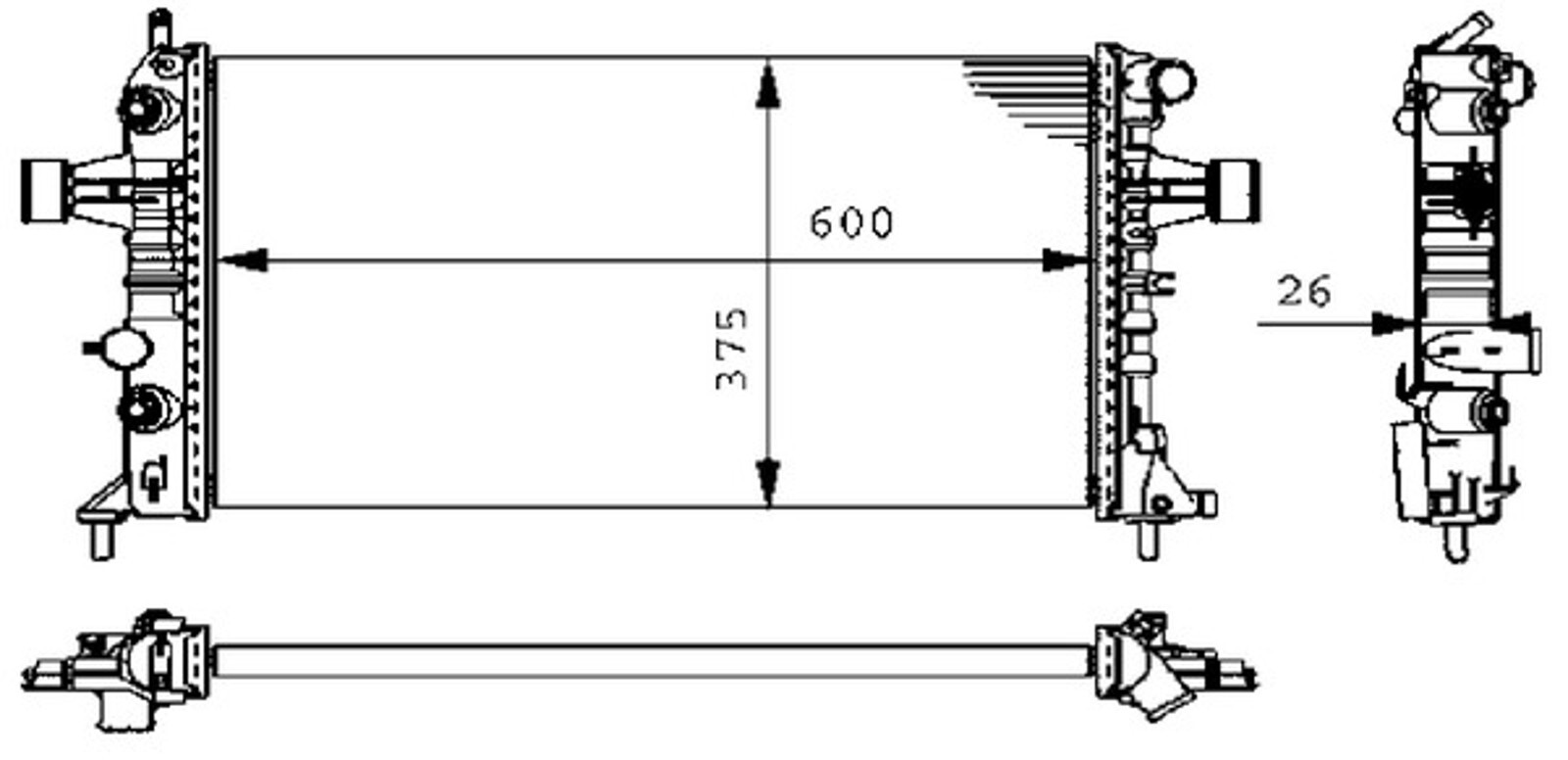 Radiateur Opel Astra G 1.6 1.8 haute dissipation thermique en aluminium