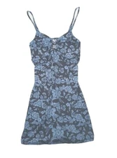 New SO Juniors' O-Ring Fit & Flare Mini Dress Spaghetti Strap Blue Sz XS