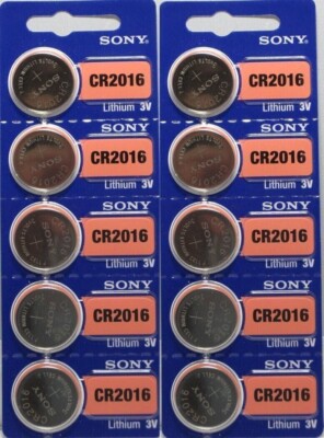 10 Pack Genuine SONY CR2016 Lithium Battery 3V Coin Cell ECR2016 BR2016 DL2016