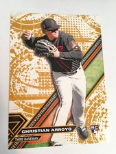 2017 Topps High Tek Jumbo 5x7 Christian Arroyo Giants RC HTCA #'d 02/10 Gold