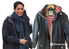 Seasalt Cornwall Lagoon Waterproof Jacket Navy Blue Uk 12 Us 8 Hood Aso Meghan