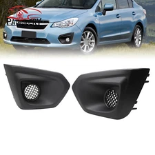 Front Bumper Fog Light Bezel Cover Pair Fit For 2012-2014 Subaru Impreza Black