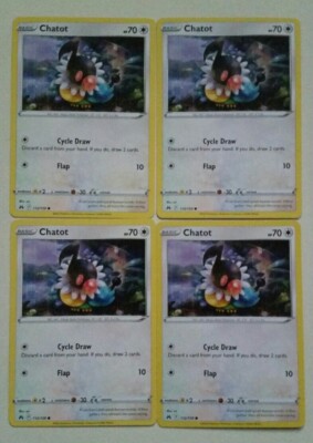 4x Pokémon TCG Crown Zenith: Chatot (112/159) - Common  - Near Mint 