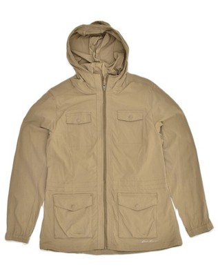 Eddie Bauer Damen Utility-Jacke mit Kapuze UK 14 Large khaki Polyester AB18