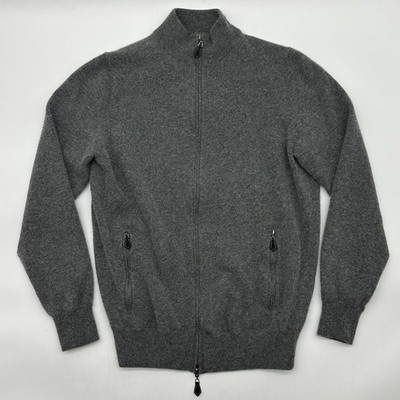 Alan Paine Super Geelong UK 42/ US Medium Gray Lambswool 1/4 Zip Jumper Sweater