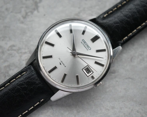 February 1971 Vintage Seiko Men's Watch Steel 7005 2000 Automatic Leather Rare