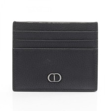 Christian Dior CD Icon Card Holder/ Card Case leather Black Used mens