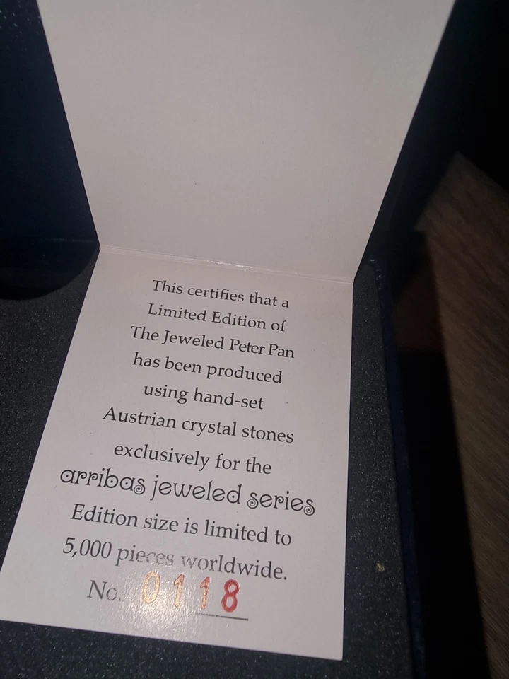 Arribas Brothers Austrian Crystals Disney Peter Pan Limited Edition Collectors - Image 4 of 4