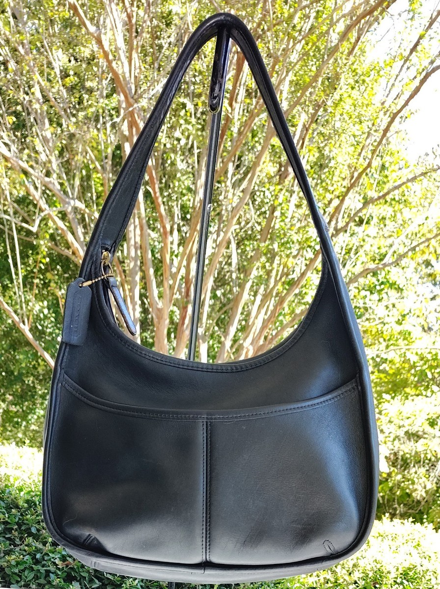Coach MEDIUM D8C 9033 Vintage Black Leather Ergo Shoulder Bag | eBay
