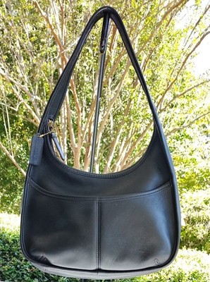 Coach MEDIUM D8C 9033 Vintage Black Leather Ergo Shoulder Bag | eBay