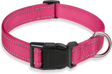Reflective Dog Collar with Buckle Adjustable Nylon Safety Collar for Small