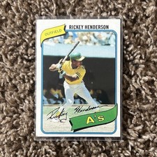 Topps 1980 Rickey Henderson #482 Rookie Oakland Athletics rookie card
