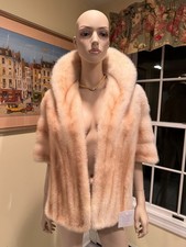 Light Cream Blonde Mink Real FUR STOLE EVENING WRAP SHOULDER Bolero SHRUG Bridal