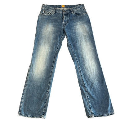 Hugo Boss Herren Jeans W33 L32 Regular Straight Leg Hellblau Waschung 100% Baumwolle
