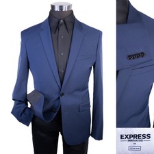 Express Men s Blazer 38R Blue Skinny Fit Innovator Suit Jacket Sport Coat