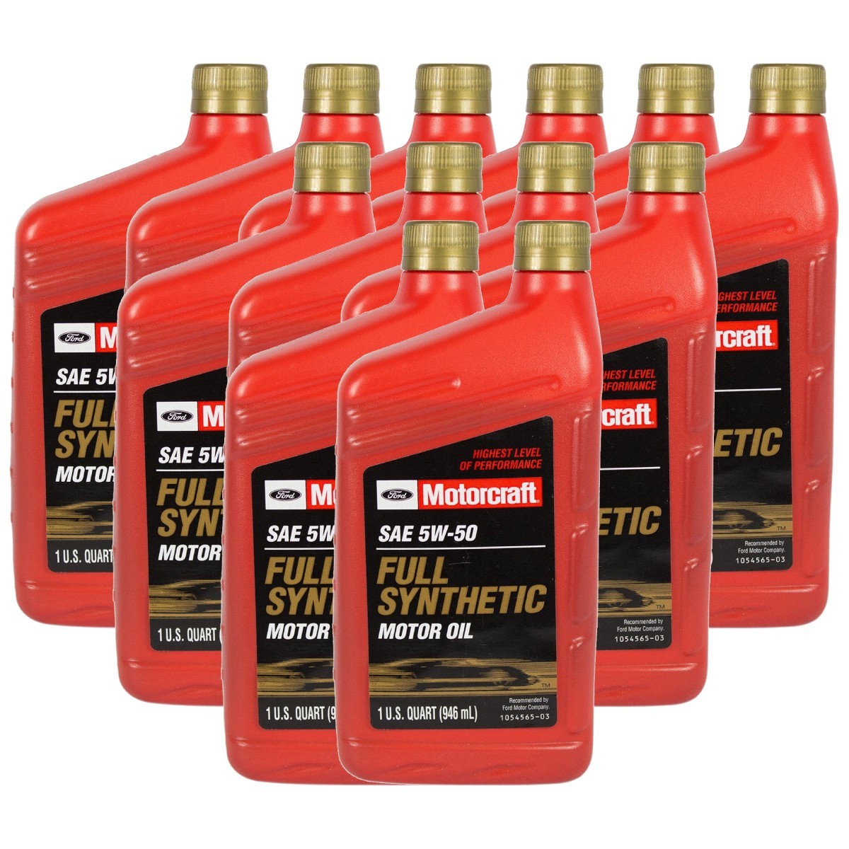 Motorcraft XO5W50QGT SAE 5W-50 Full Synthetic Motor Oil, 12 Quart Case
