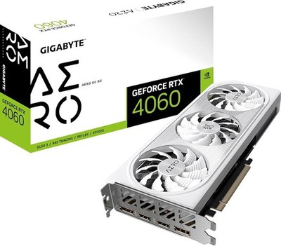 Gigabyte GeForce RTX 4060 AERO OC 8GB GDDR6X Weiß White NVIDIA Grafikkarte GPU