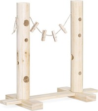 Navaris Wooden Rabbit Feeding Station | Pine Hay Feeder Rack for Small Pets